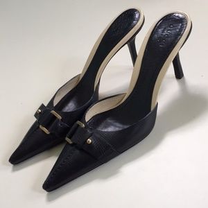 Gucci Black Leather Heels  Size 6 1/2